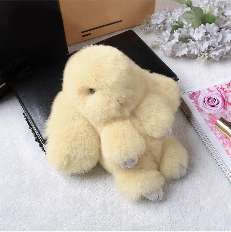 Cute Natural Rabbit Fur Pom Bunny Women Fluffy Rabbits On Bag Car Trinket Jewelry Wedding Party Toy Gift Bag Charm