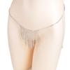 Sexy Beach Tassel Thong Lingerie Bikini Panty Briefs Women Crystal Rhinestone Body Chain Waist Belly Jewelry Party