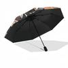 1pc Haikyuu!! Inspired Umbrella Automatic Opening & Closing, Portable 3-Fold Design, 8-Bone Iron Frame, Outdoor, Perfect Gift for Fans, Travelers, Dai