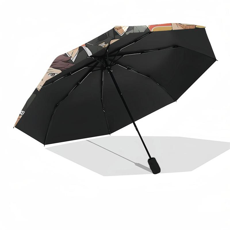 1pc Haikyuu!! Inspired Umbrella Automatic Opening & Closing, Portable 3-Fold Design, 8-Bone Iron Frame, Outdoor, Perfect Gift for Fans, Travelers, Dai