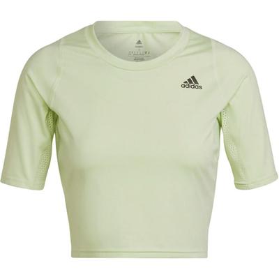 Solid Color Comfortable Brand Logo Fitted Short Sleeve T-Shirt Women Tops Green HB9261