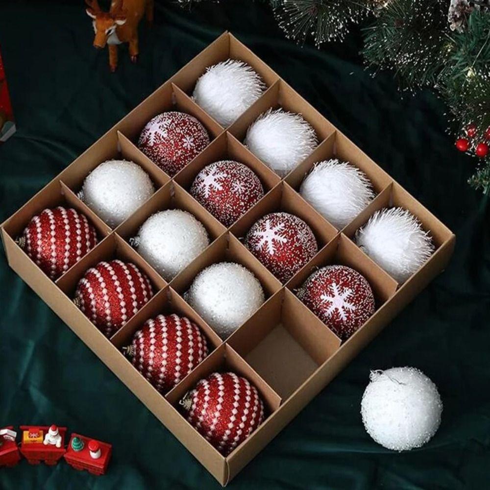 6cm Ball Pendant Snowflower Foam Balls Unique Christmas Tree Decor Party Favors
