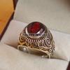Garnet Oval Cut Gemstone With 925 Sterling Silver Ring For Men's #B70 JL375671367051