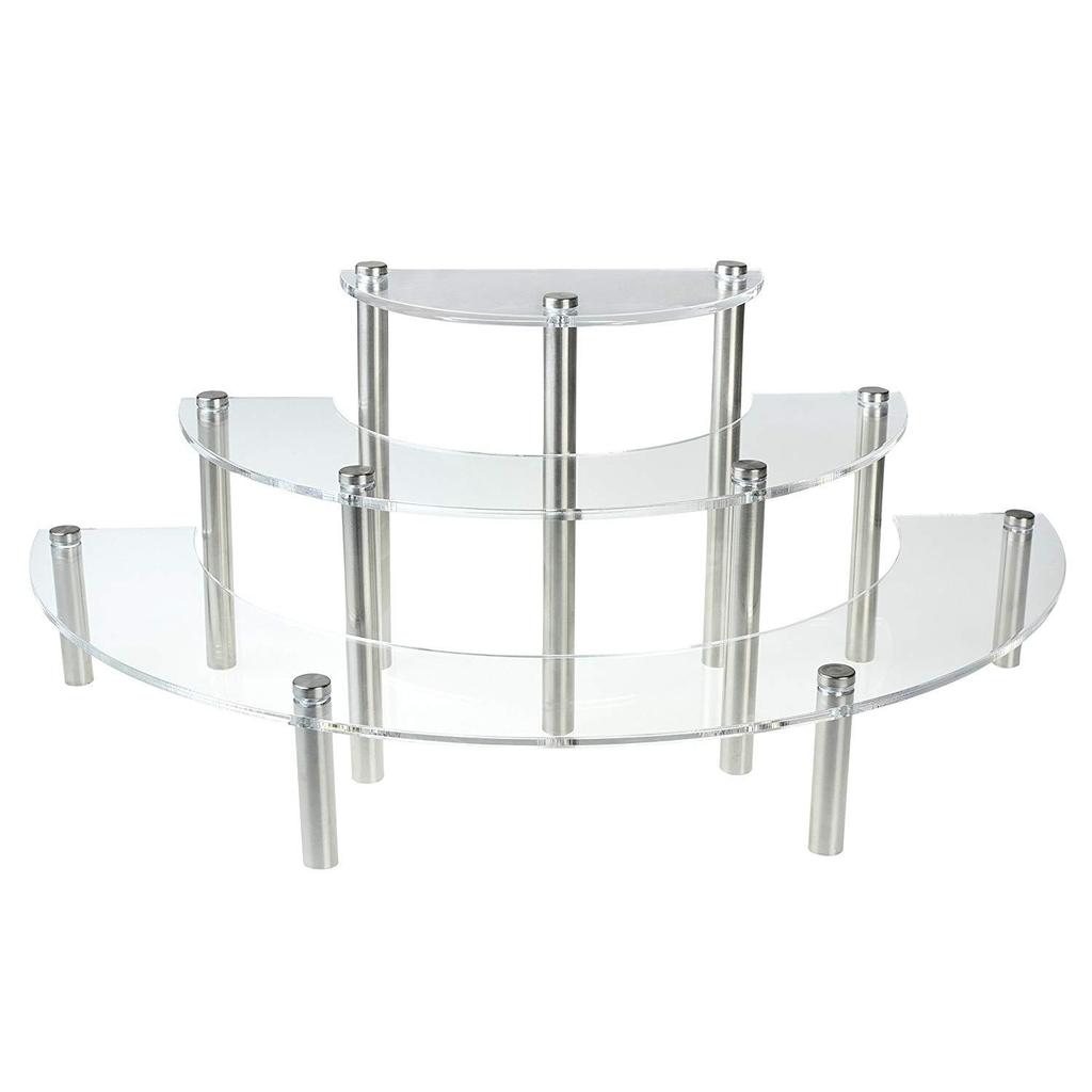 Suporte de Acrílico Redondo de 3 Camadas para Cupcakes e Sobremesas-Suporte Elevatório, Display Self para Figuras Amiibo Funko POP, Vitrine de Varejo