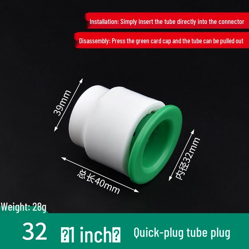 PPR Water Pipe Quick Connector, 4 & 6 Points, No-Melt, Direct Plug-In, 20/25 PE for Cold/Hot Water