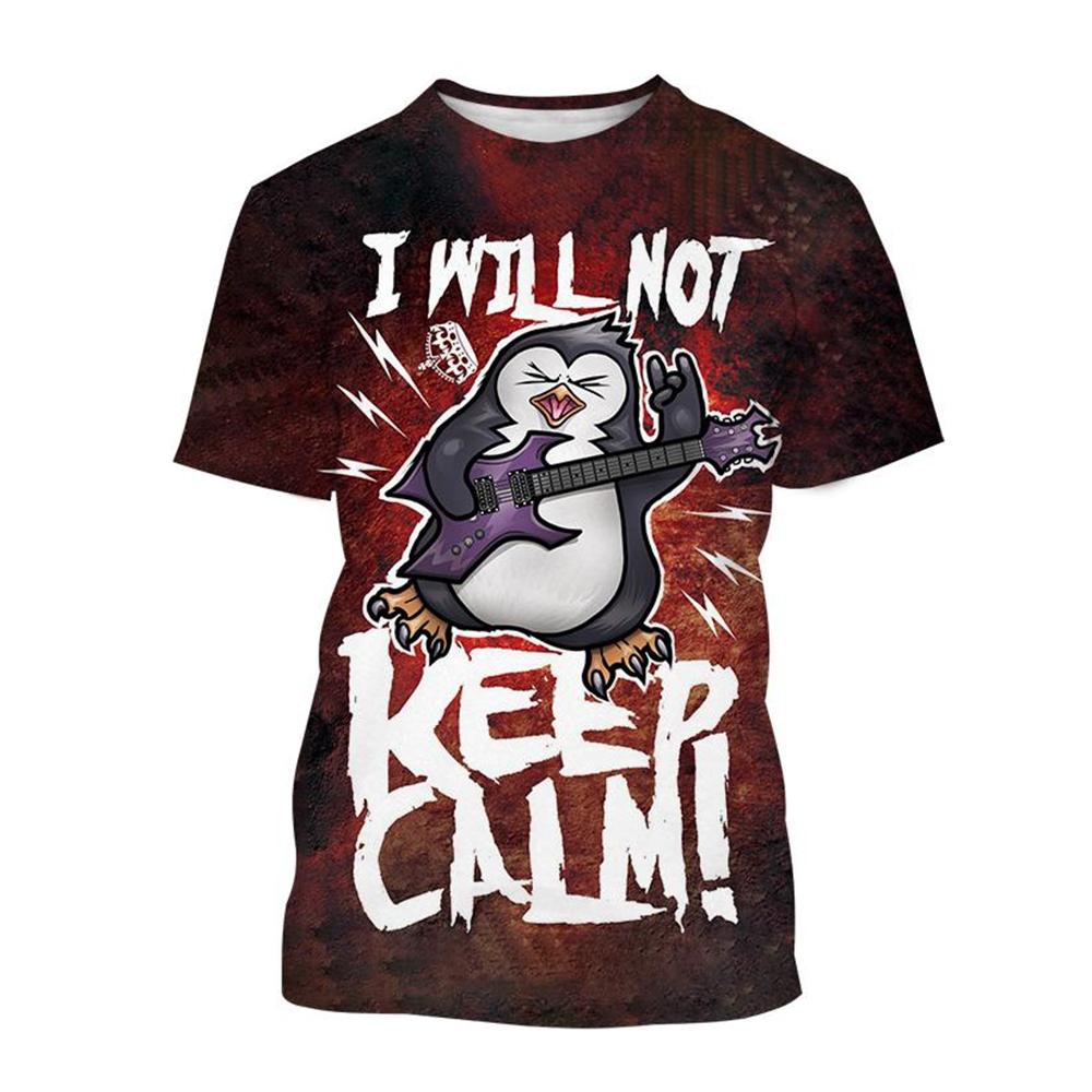 Heißer Verkauf neues Psycho Pinguin 3D gedrucktes T-Shirt lustiges Tier Kurzarm Sommer Mode verrückter Pinguin neutrales Kinder Freizeit Oberteil