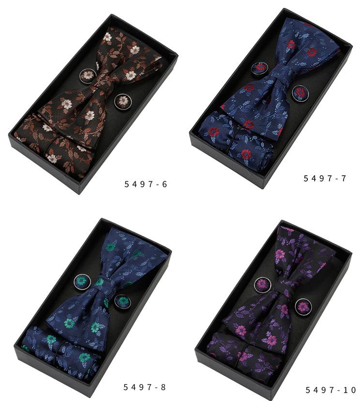 Men's Formal & Casual Bow Tie, Cufflinks, and Pocket Square Set - Korean Style for Weddings & Events