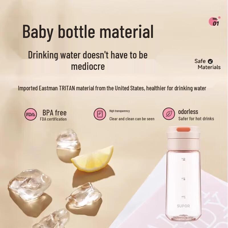 SUPOR Portable Large Capacity Glass Water Bottle