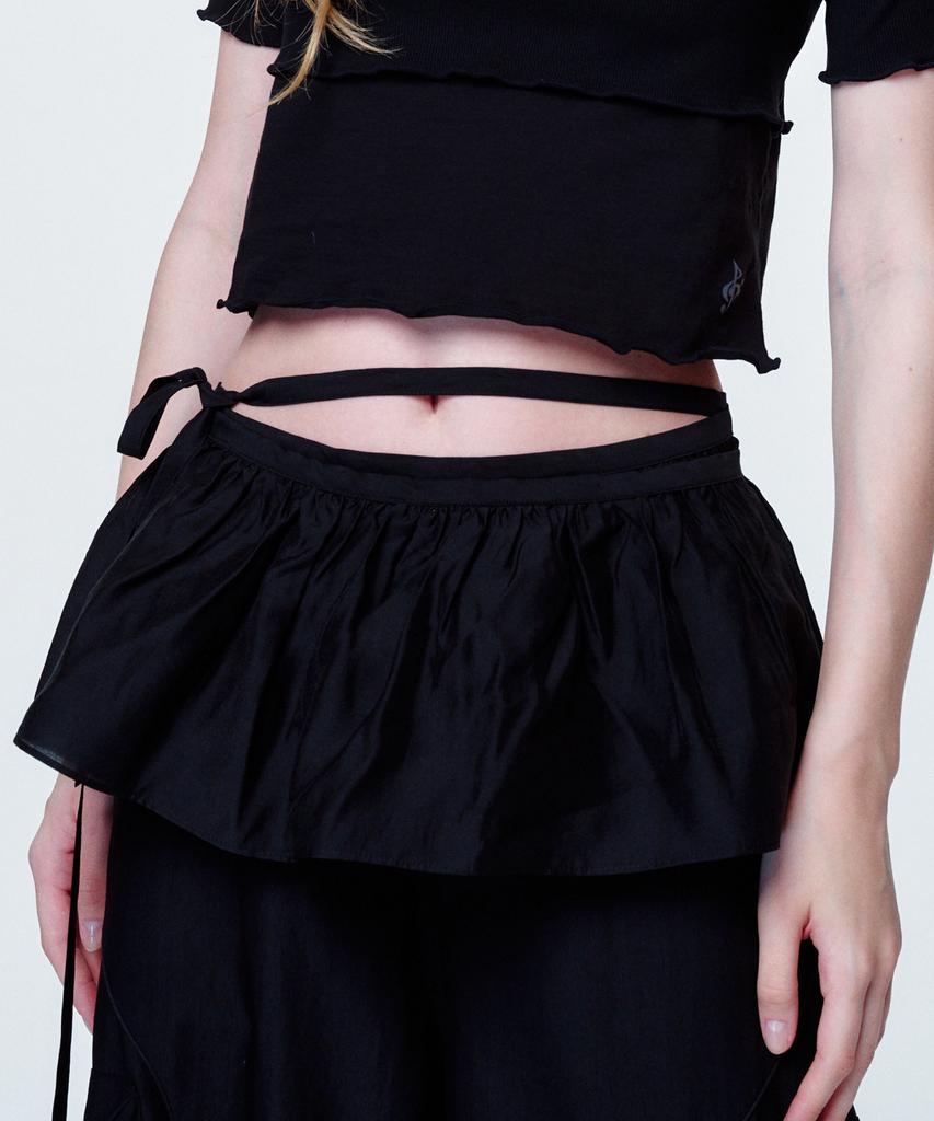 2113 Studio Ruffle Micro Mini Wrap Skirt Black