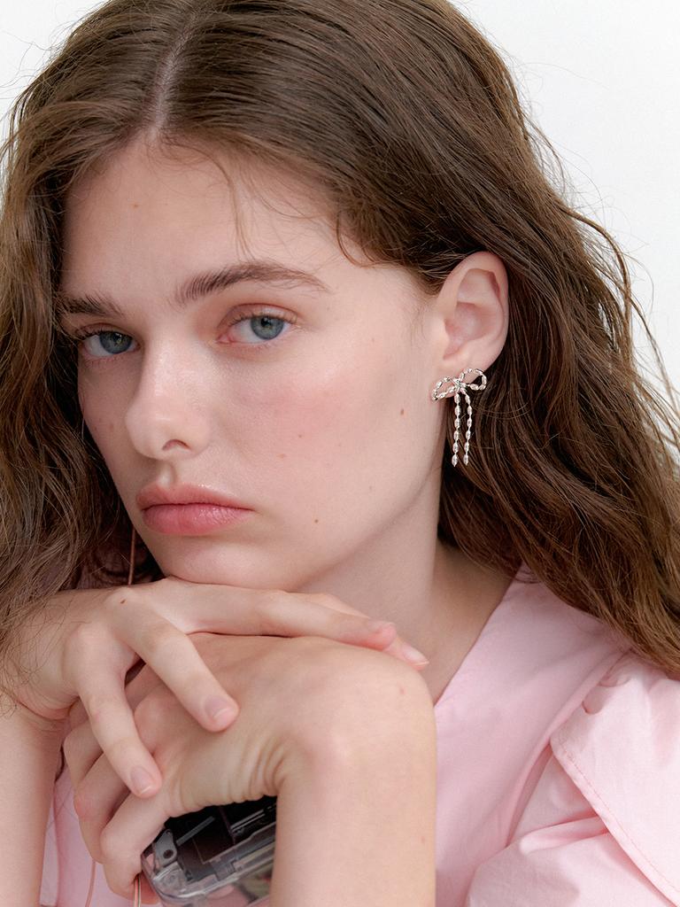 Obla Vintage Ribbon Drop Earring_2Color Je046