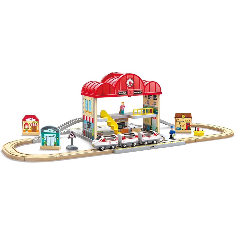 

Hape Portable Station Set E3877 Kids Playset with Accessories and Storage