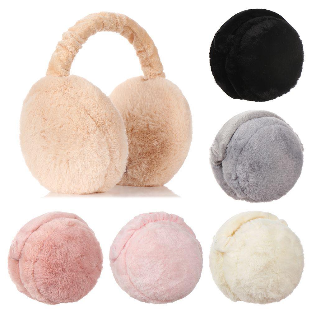 Autumn Winter Warm Earmuffs for Women Men Portable Foldable Earflap Fashion Solid Color Ear Warmer Comfortable Plush Ear-Muffs