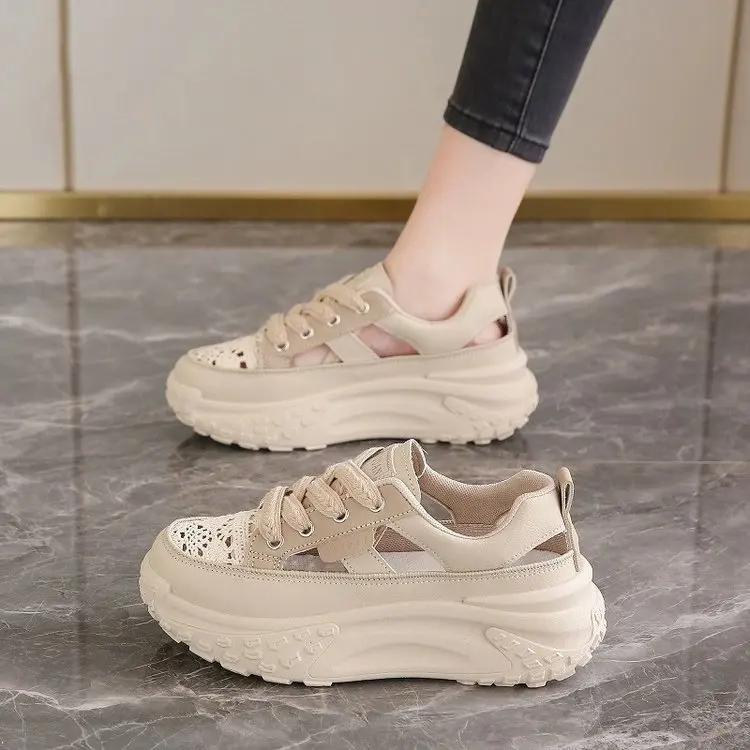 Fashion Women Sandals for Summer 2024 Women's Shoes Sneakers Casual Running Shoes Lace White Casual Shoes