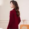 Women's 100% Wool Semi-High Collar Thick Sweater