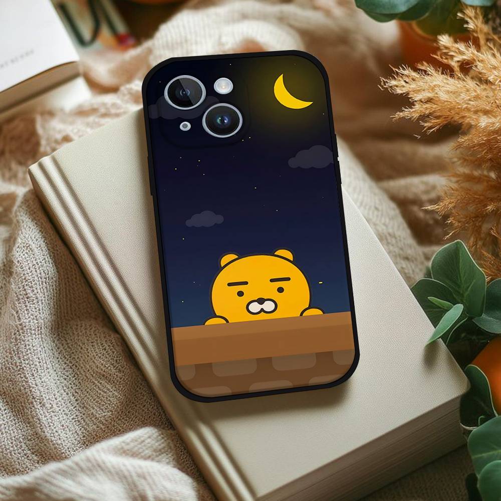 Cartoon K-kakao Cute Friends Phone Case For IPhone 1716 15 14 13 Pro Max 11 12 Mini X Xs XR Black Silicone Cover
