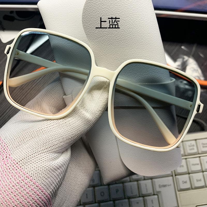 New Women'S Large Frame Square Sunglasses Women Fashion Transparent Film Sun Glasses Summer Trend Eyewear Uv400