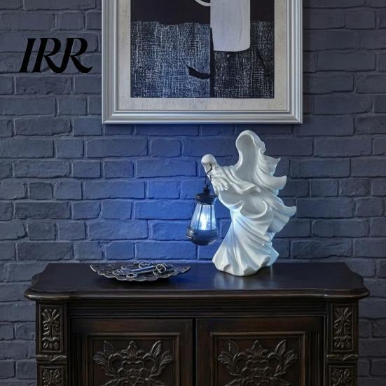 Waterproof Halloween Decor Witch Resin Lantern, Gothic Ghoul Terrifying LED Night Light, Ghost Decoration Hell Reaper Spooky Tabletop