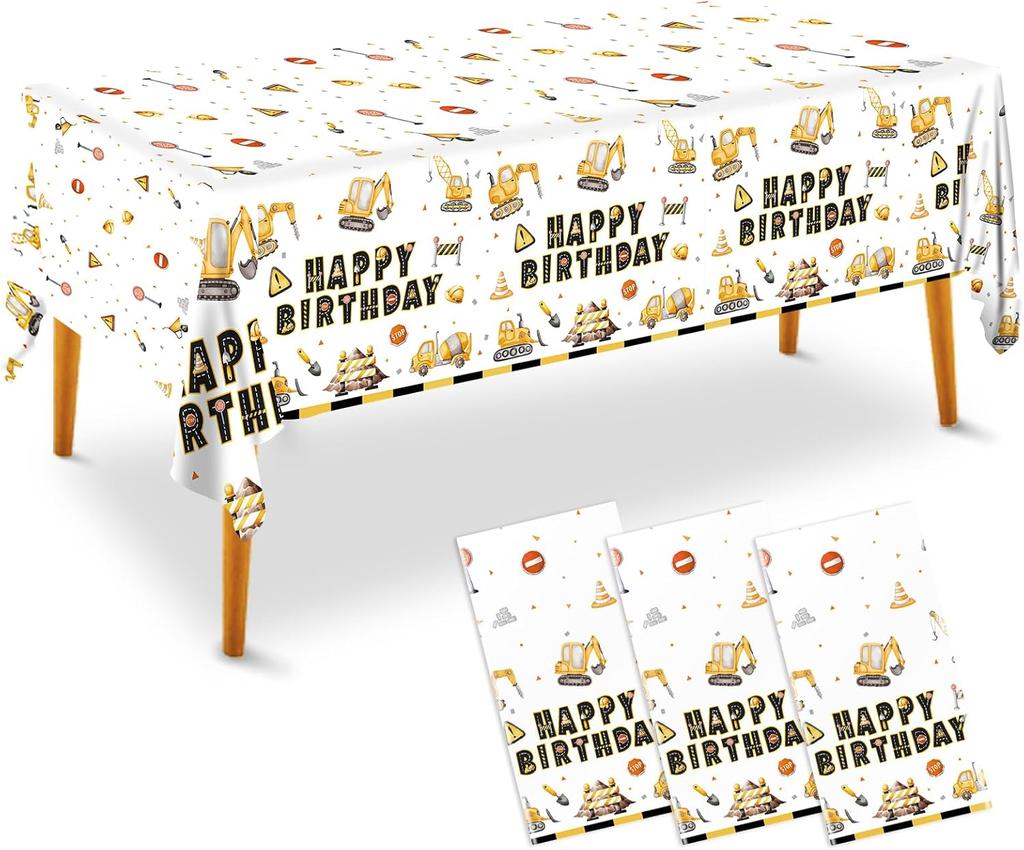 XIENBLOC 3pcs Tablecloths Baseball Birthday Party Supplies Disposable Plastic Tab