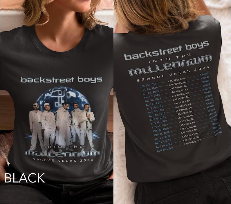 Unisex Backstreet Boys Into The Millennium Tour 2026 Shirt, BSB Konzert-T-Shirt