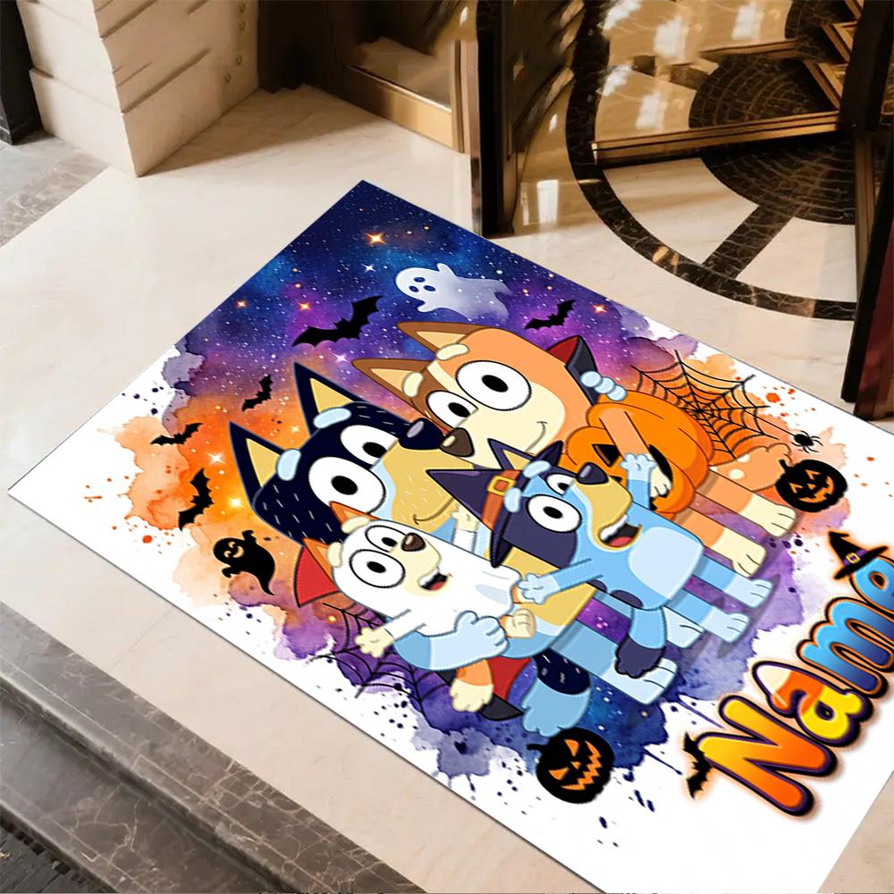 Halloween Friends Celebration Customize Your Name Floor Rug Office Rug Perfect for Dormitory Study Room Dining Room Balcony Anti-slip Rug