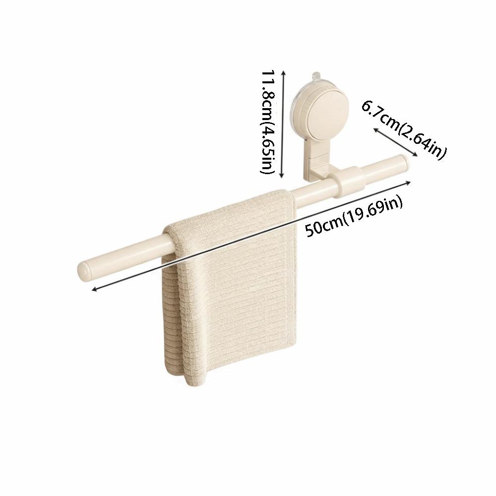 Punch-free No-Drill Towel Bar Cream Style Bathroom Hanging Rod Suction Cup Towel Rack  Wall Mounted