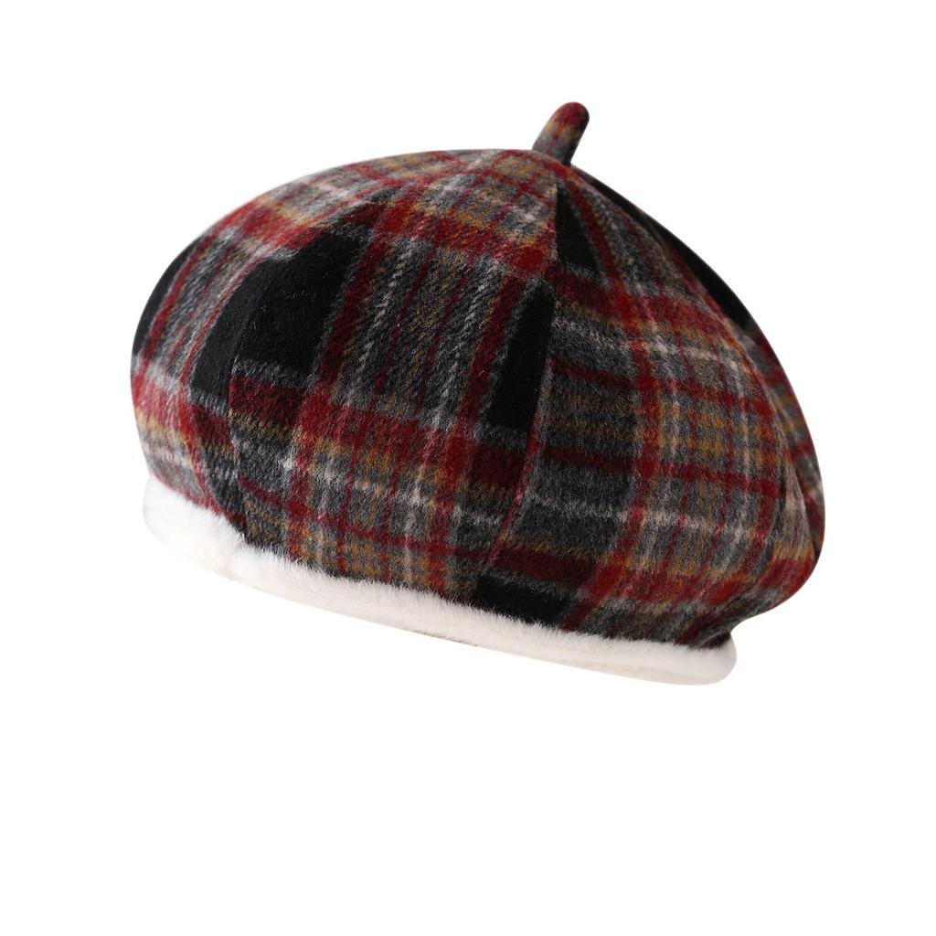 2025 Retro Karomuster Baskenmütze - Unisex Malermütze für Herbst/Winter, Warm & Modisch