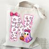 Halloween personalized print student canvas bag tutoring bag 26 letters fashion shoulder bag women large capacity