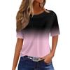 Women's Fashionable Casual Short Sleeve Print Round Neck Pullover Top