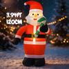 3.94FT Inflatable Santa Claus Candy Cane Toy Xmas Yard Decoration Festive Gift LED Lit Christmas Supplies Home Decor Ornament