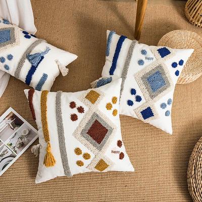 Bohemian Diamond Velvet Embroidered Pillowcase for Hotel & Bedroom Decor