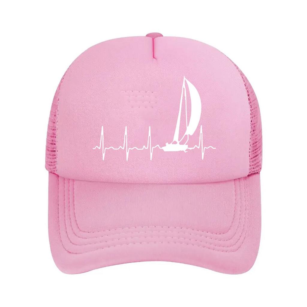 “Boné de Baseball de Tela com Design de Símbolo Náutico Vela Pulso”