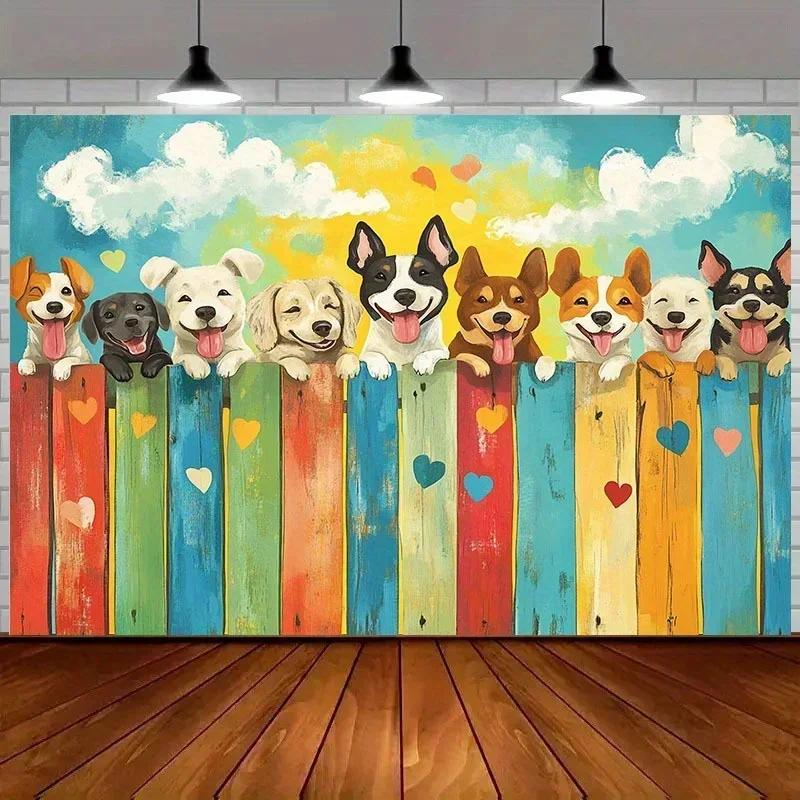 Dog-themed Background Fabric - Extremely Suitable for Creating a Festive Atmosphere for Dog Parties and Celebration Occasions!