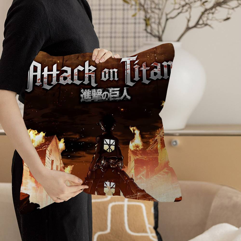 A-Attack O-On T-Titan Levi Ackerman Stitch Lucky Dragon Pillow Cover Sofa Cushion Cover Home Room Decoration Children Gift