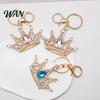 Rhinestone Keychain Pendant Sparkling Rhinestones Inlaid Crown Design Key Durable Metal Holder with Lobster Clasp Lightweight Car Bag Decoration Ring