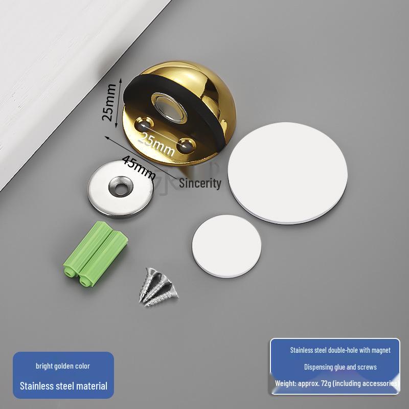 

Магнитный дверной упор из нержавеющей стали с противоударной резиной