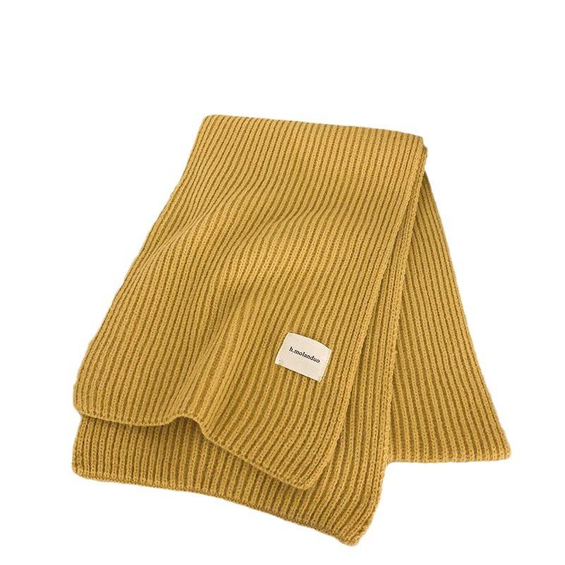 New All-match Soft Arctic Velvet Scarf for Female Students in Winter Thickened Red Warm Knitted Couple Scarf