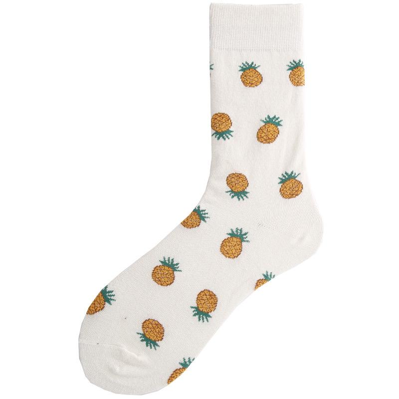 Summer Cotton Socks Trendy Socks Street Personality Illustrations Poached Eggs Harbor Jacquard Medium Tube Socks Socks Couple