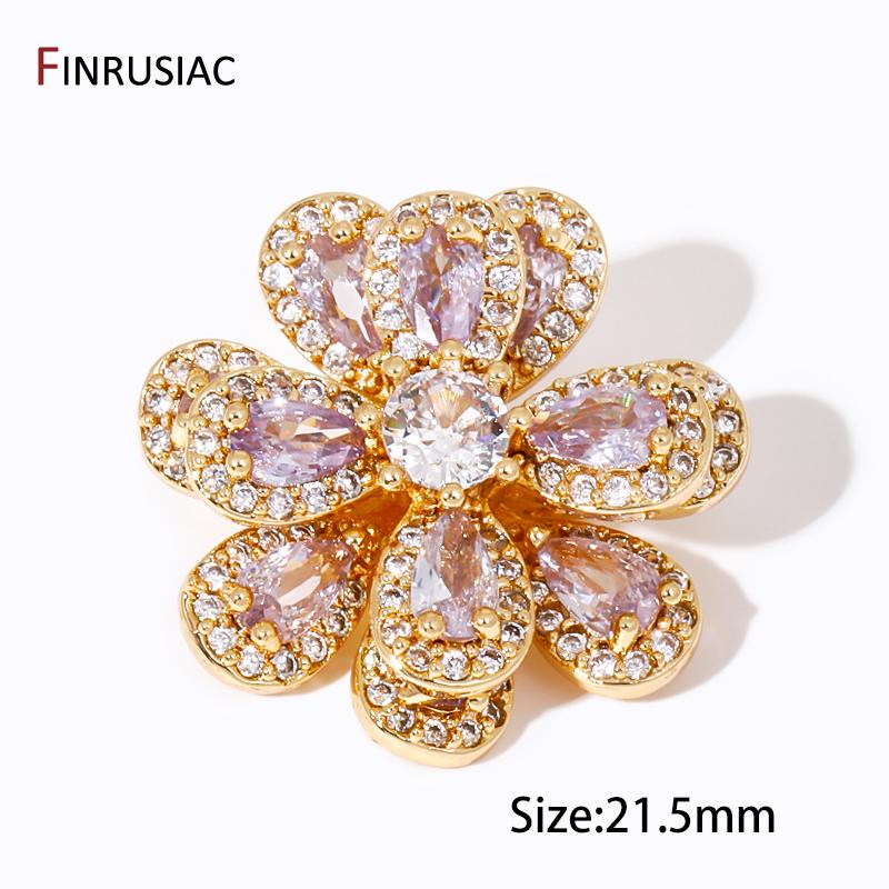 

18K Gold Plated Brass Flower Separators Bar, 2-Hole Slider Spacer Beads Connector Link Bar for DIY Jewelry Making Supplies 1 piece