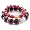 [Ishiki] Natürlicher Stein Amulett Paar Armband - Roter Tigerauge & Rosa Tigerauge - Set von 2 - Glück, Berufserfolg, Kraftstein [b178]
