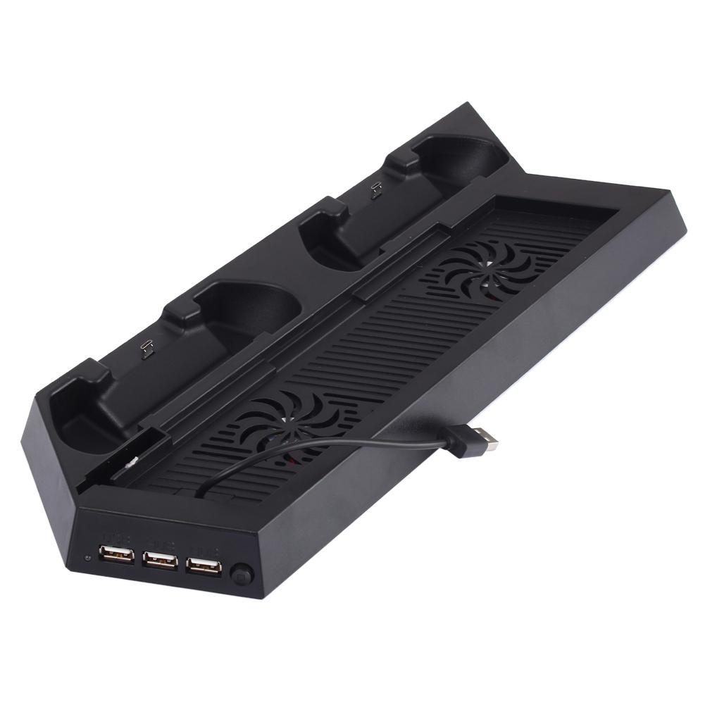 PS4 Cooling Station Vertical Stand with 2 Cooler Fan 3 USB HUB and 2 Controller Charging Dock for Sony Playstation 4 Accessories