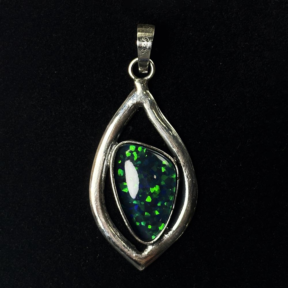 31 Ct Natural Fire Opal Fancy Shape Pendant 925 Sterling Silver Certified