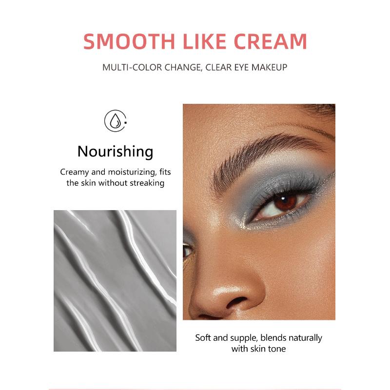 QIBEST Eyeshadow Liquid Matte Pearl Fine Flash Dark Black System of Europe and The United States Punk Smoky Makeup Eyeshadow Liquid