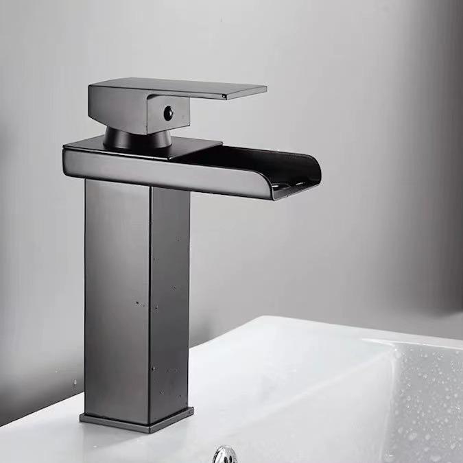 Bathroom Basin Faucet Waterfall Bathroom Mixer Tap Stainless Steel Sink Faucet Single Handle Deck Mounted Toilet Countertop Tap