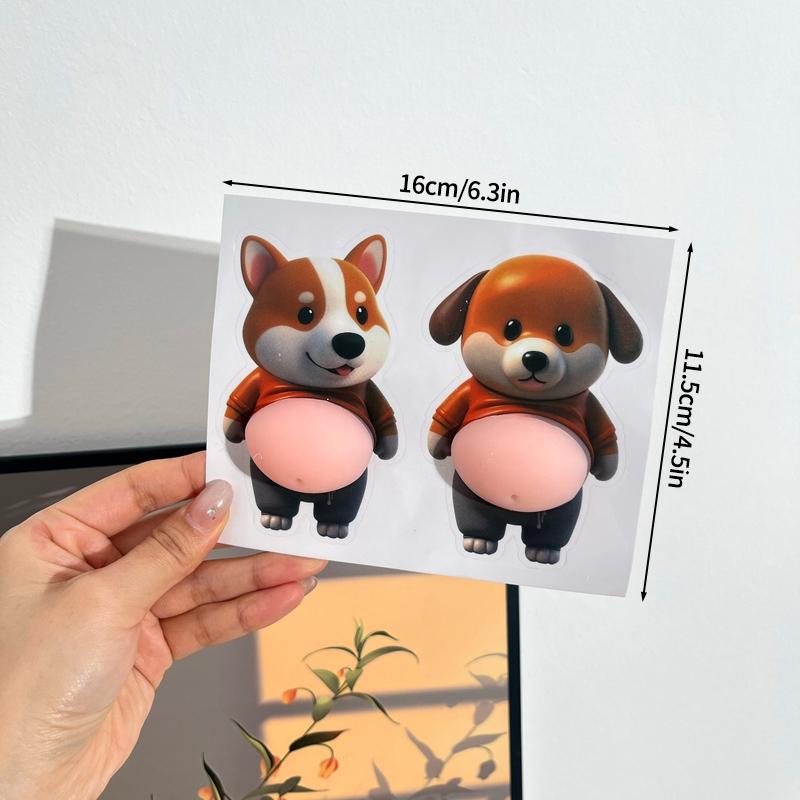 Funny Puppy Shiba Inu Dog Sticker 3D Cute Dog Silicone Belly Puppy Stickers Mobile Phone Decoration Party Favor Kids Gifts