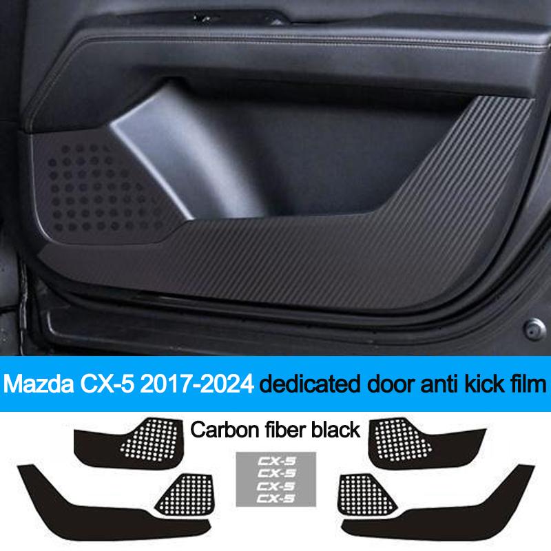 

Car Inner Door Anti Kick Film Protective Anti-Scratch Cover for Mazda CX-5 CX5 2nd Gen 2017 - 2026 Auto Accessories Protector вуглецевого волокна, чорного кольору