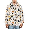 Herren Halloween Print Hoodie Übergröße Flanell Lässiger Pullover Sweatshirt für Herbst und Winter