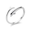 Anello - Anello Donna Pesce Oceanico Superficie Liscia - Ragazza Delfino Piccolo Bocca Aperta Decorazione Mano
