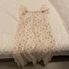 Women's Sweet Fairy Style Thin Cloud Cotton Camisole Nightgown with Built-in Bra for Indoor and Outdoor Wear