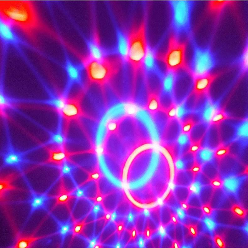 LED Crystal Magic Ball Light: 2-in-1 RGB Seven-Color Rotating Laser Stage Light