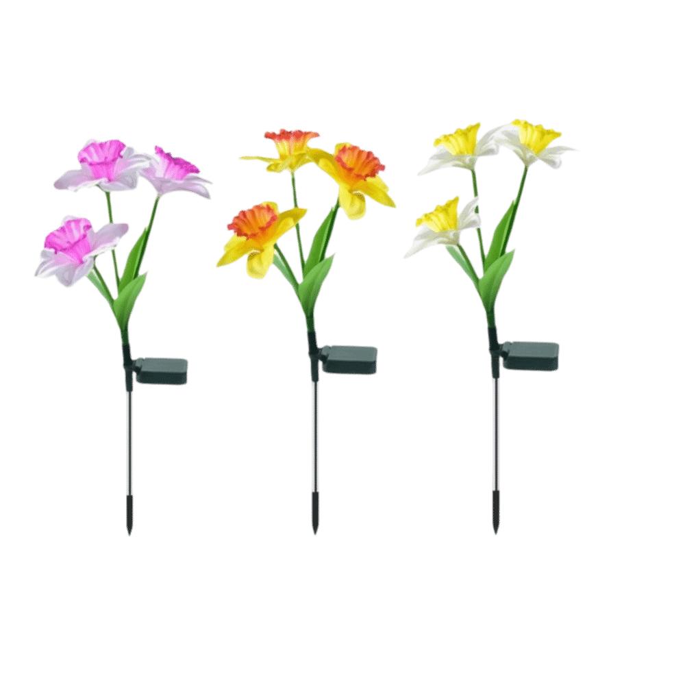 Waterproof Design Solar Garden Lights Solar Powered Stake Lights Solar Powered Lights Artificial Plants Narcissus